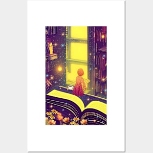 Reading Tea Time by the Window Vintage | Go Outside Posters and Art